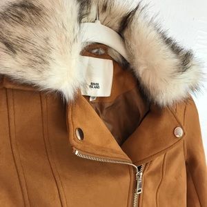 River Island Girl’s Suede Cropped Motto Jacket